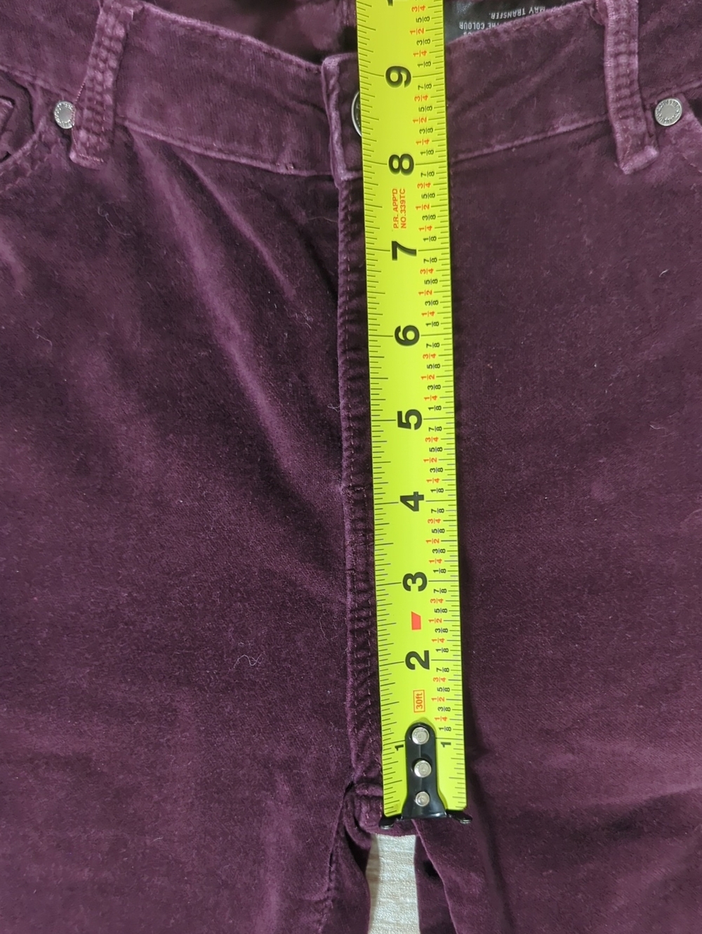 Buffalo David Bitton Purple/Merlot Wine Velvet Skinny Jeans Flocked Denim - Picture 9 of 12